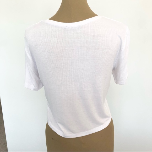 {Zara} White Ribbed Tee - Picture 4 of 5